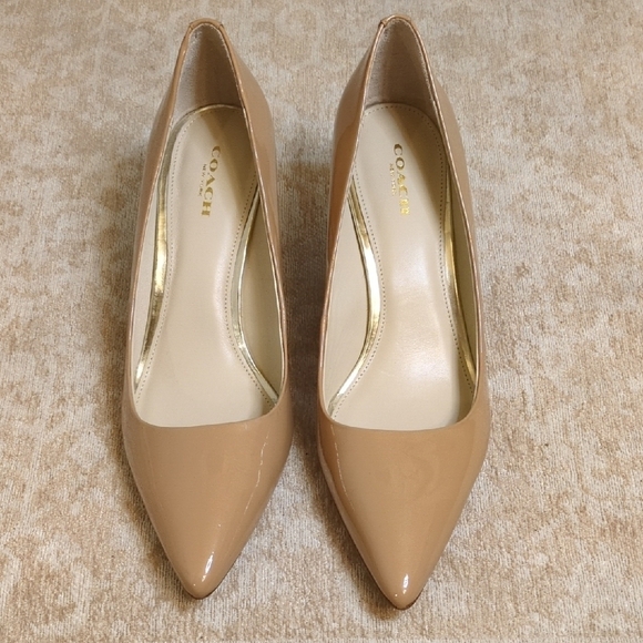 Coach Grand Nude Patent Leather Pumps for Office – Size 8.5B - Picture 1 of 13